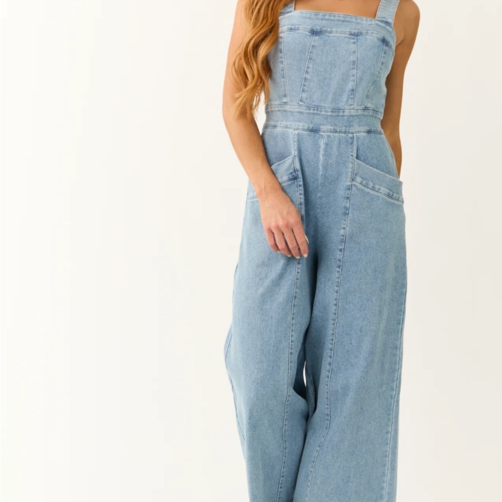 Women's Light Blue Denim Overalls
